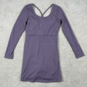 NWT Halara Wannabe SoftlyZero Plush Backless Active Dress Womens M Mauve Purple